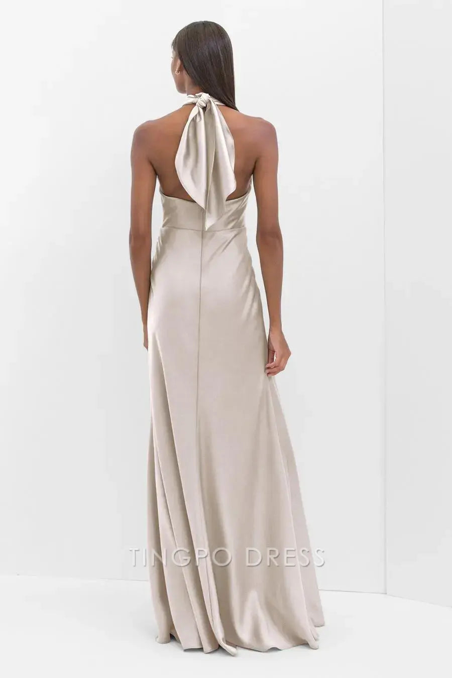 TingPo Wholesale Simple Crisscross Strap Solid Plain Dress - Simple Open Back Design Vacation & Party Dress